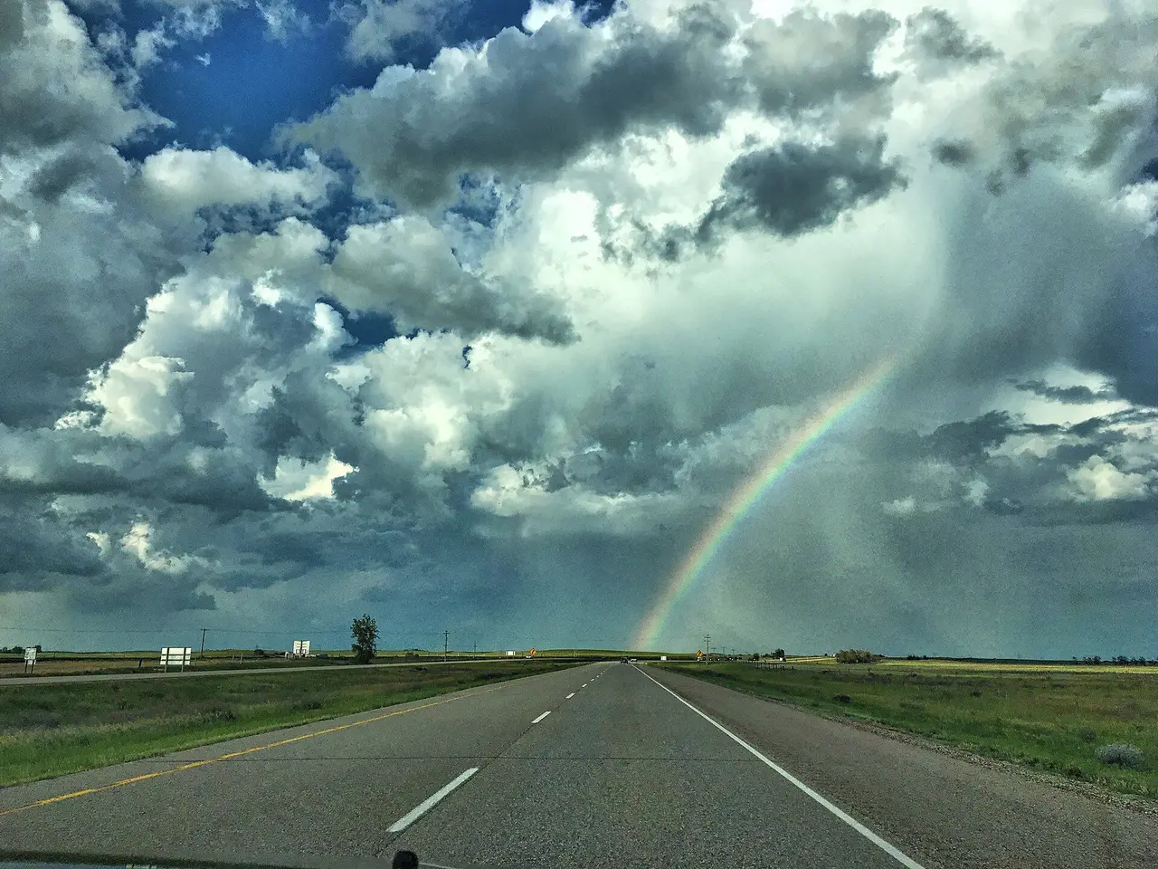 Rainbow over the highway, 2018